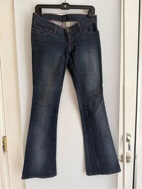 Frankie B. Low-Rise Dark Blue Flared Jeans